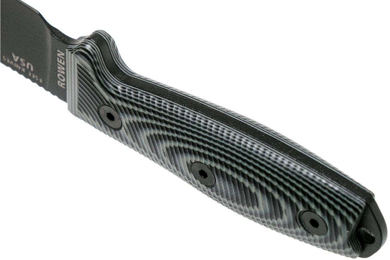 ESEE Model 3 Black Blade 3D Grey-Black G10 survivalmes 3PMB-002 zwarte schede   riemclip