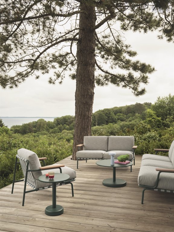 Muuto Settle 2-zits loungebank donker groen