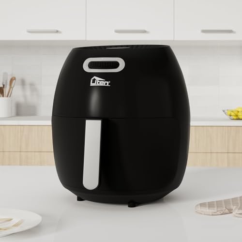 Friteuse Sans Huile, Uten Friteuse à Air 1800W, 6.5L Air Fryer  2 à 8 personnes, Panneau Tactile LED avec 8 Programmes, Paniers Antiadhésifs, Sans BPA/PFOA : Cuisine et Maison
