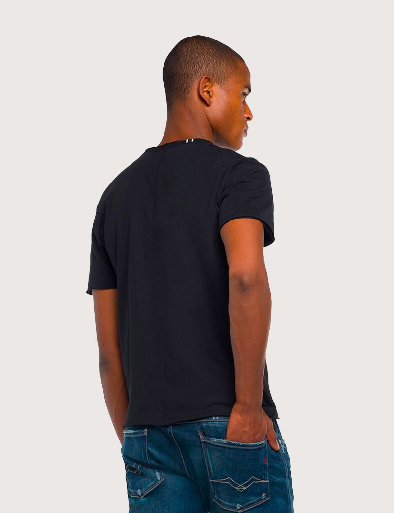 REPLAY T- SHIRT BASIC JERSEY COL V NOIR