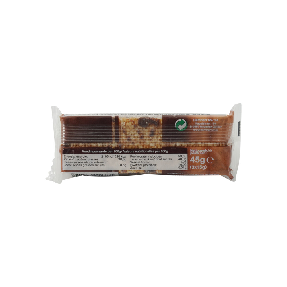 3x Damhert Traditional Sesambar Chocolade Glutenvrij45 gr