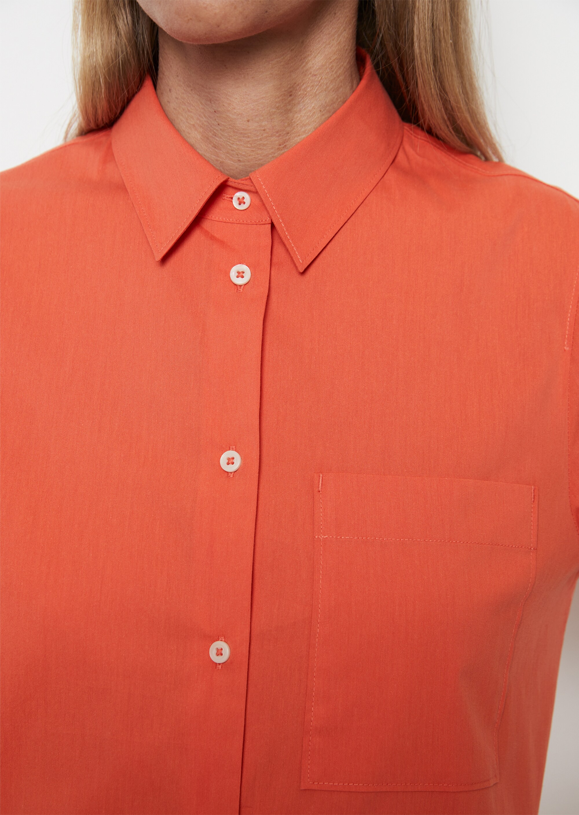 Hemdblusenkleid relaxedaus Popeline-Stretch