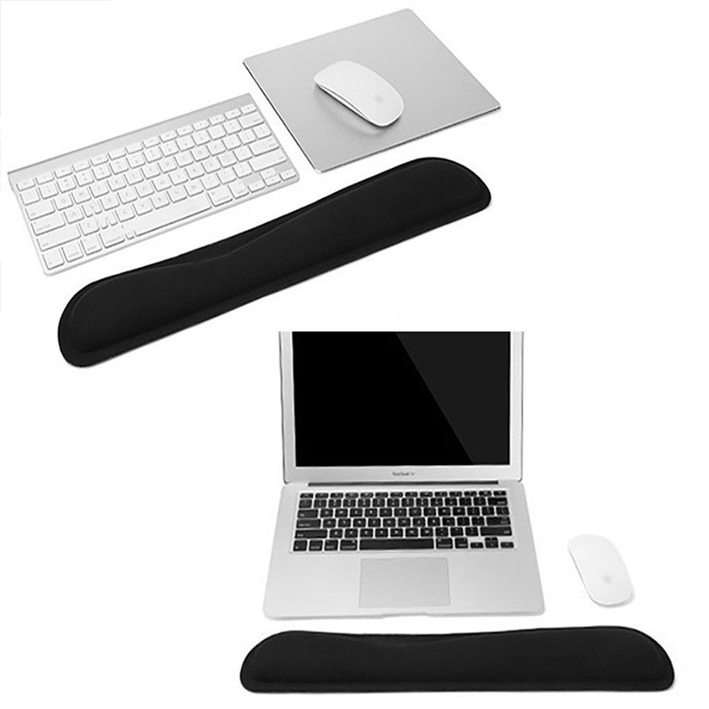 (2-tlg. Set) Ergonomische Mausmatten und Tastatur Handballenauflage für Arbeiten am Computer - Schwarz