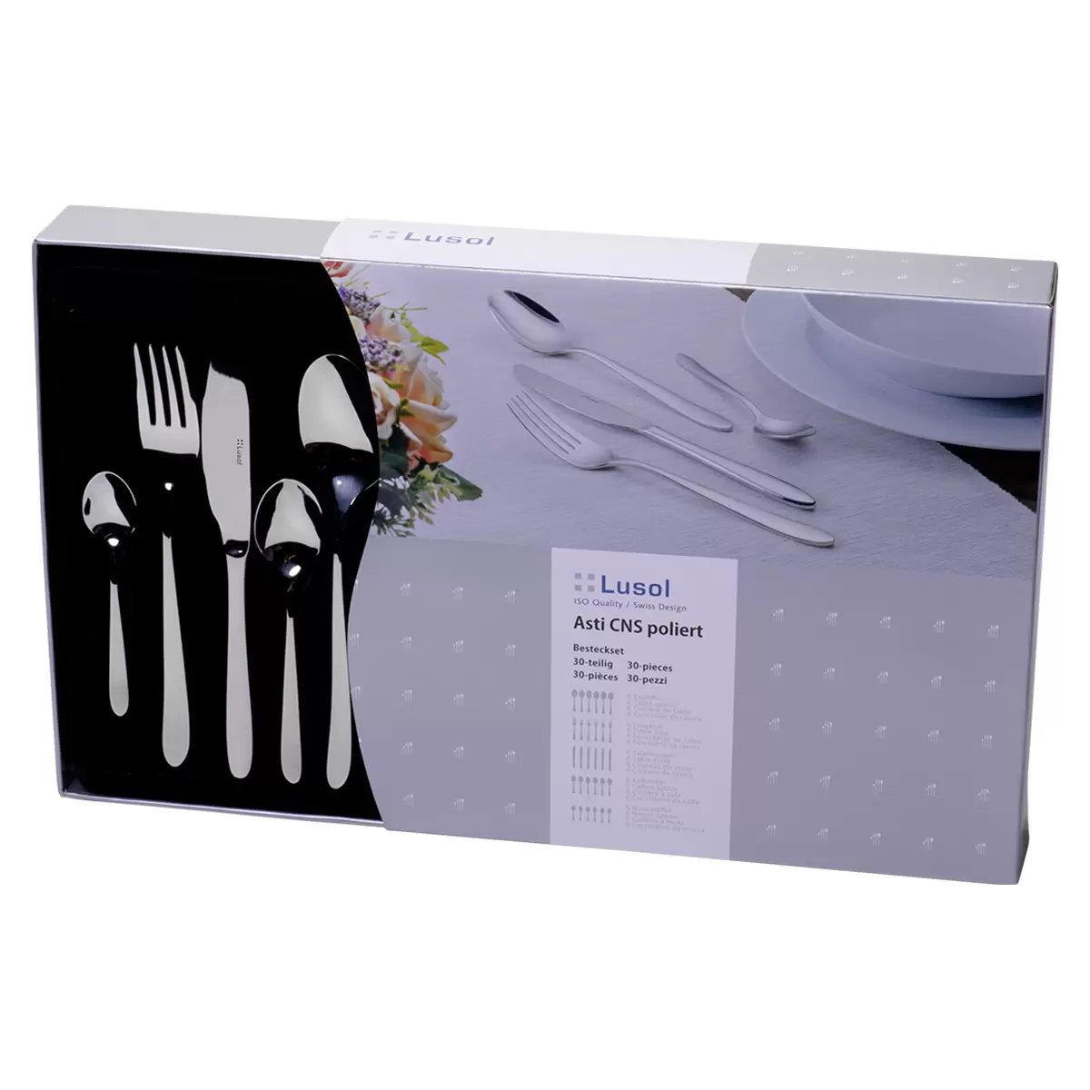 Besteckset 30-tlg Asti Lusol Silber