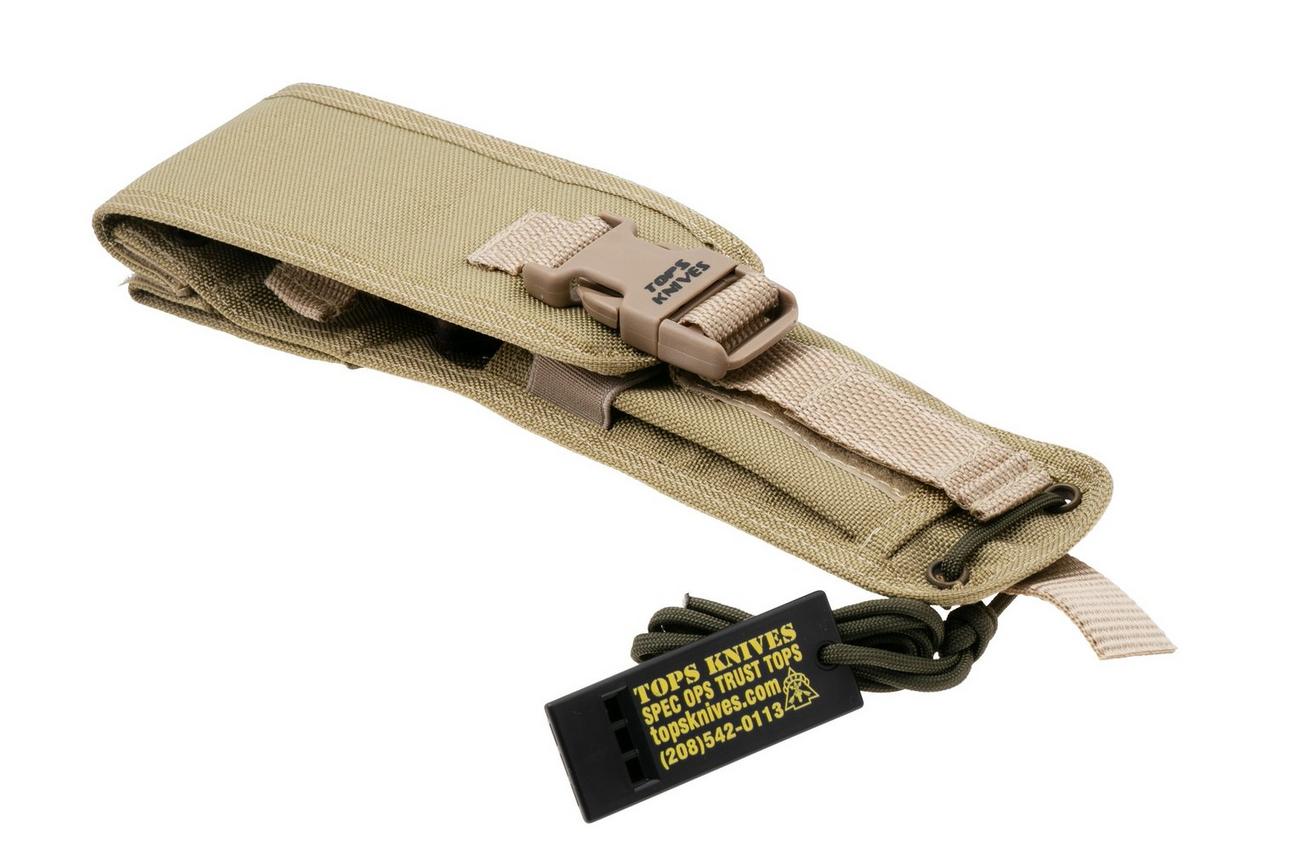 TOPS Knives Wilderness Guide 4.0, WSG-4, 1095 Black Traction Coating, Tan Canvas Micarta, survivalmes, Leo Espinoza design