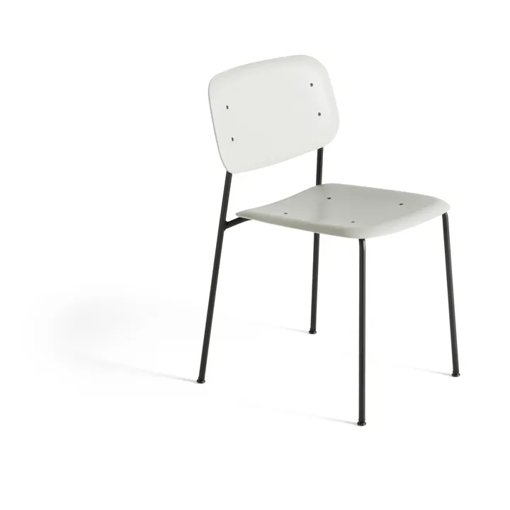 Hay Chaise Soft edge - piètement métal | Gris perle