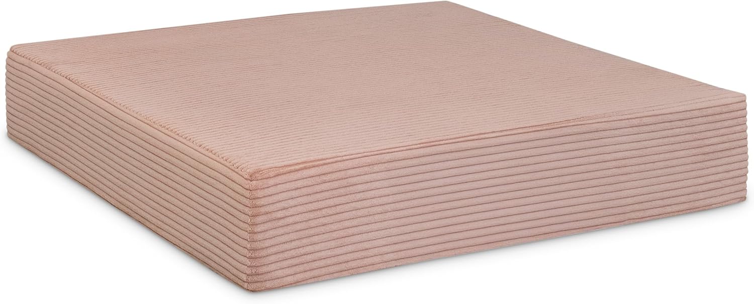 Ehrenkind® Hüpfpolster 80 x 80 x 15 cm aus hochwertigem Cord | Made in Germany Hüpfmatratze für Kinder ab 3 Jahre bis 40 kg | Sprungpolster Rosé