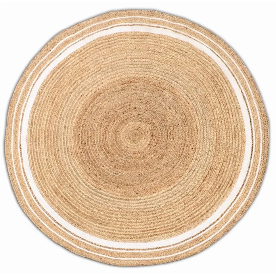 Vloerkleed Rond - Naturel/Wit - Ø200cm - Vloerkleed Jaipur
