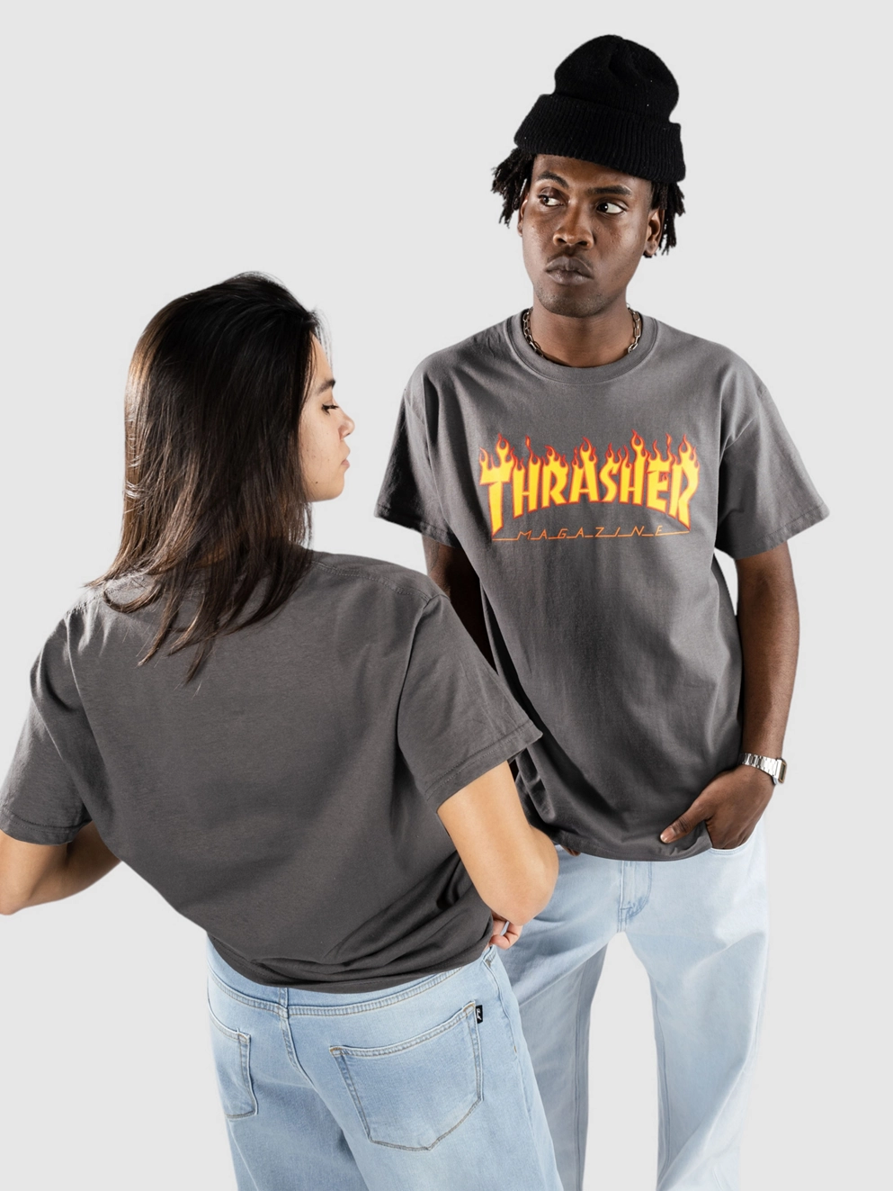 Thrasher Flame T-shirt charcoal