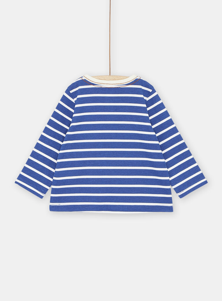 T-shirt bleu roi et blanc à rayures bébé garçon