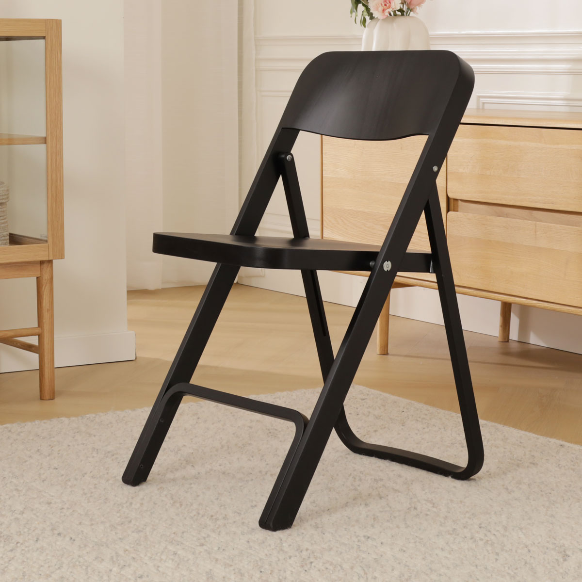 Houten klapstoel Flip - zwart