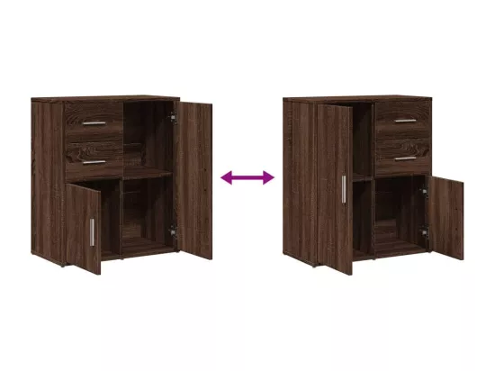 Buffet chêne marron 60x31x70 cm bois d'ingénierie