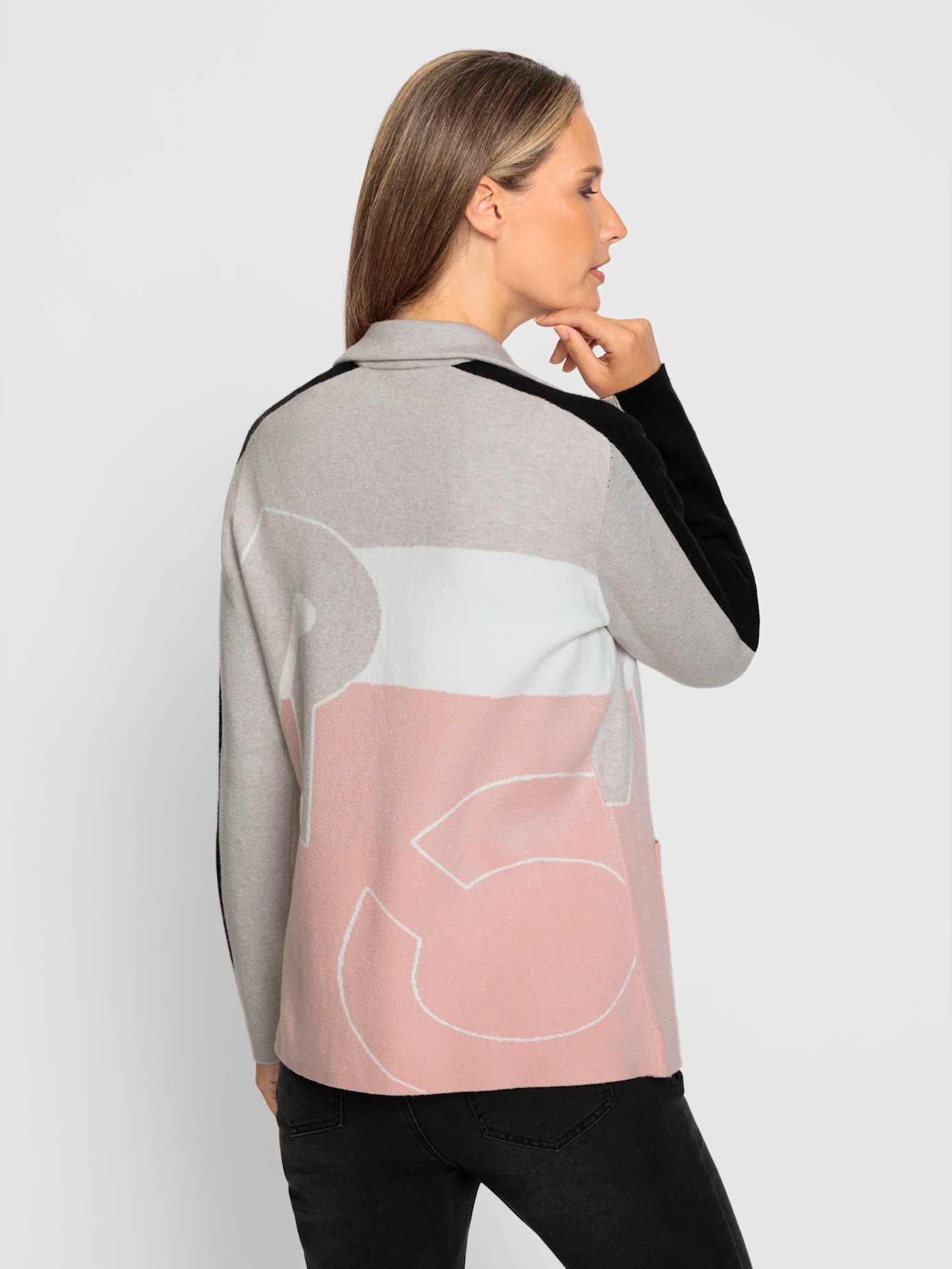 Veste en tricot motif patchwork