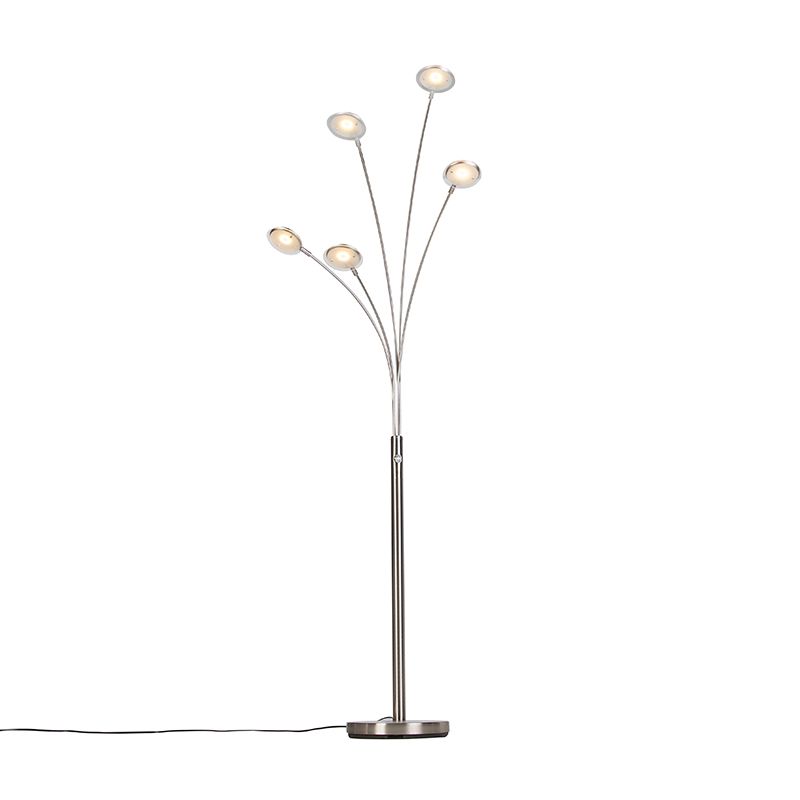 Vloerlamp staal incl. LED met touch dimmer - Sixties Trento