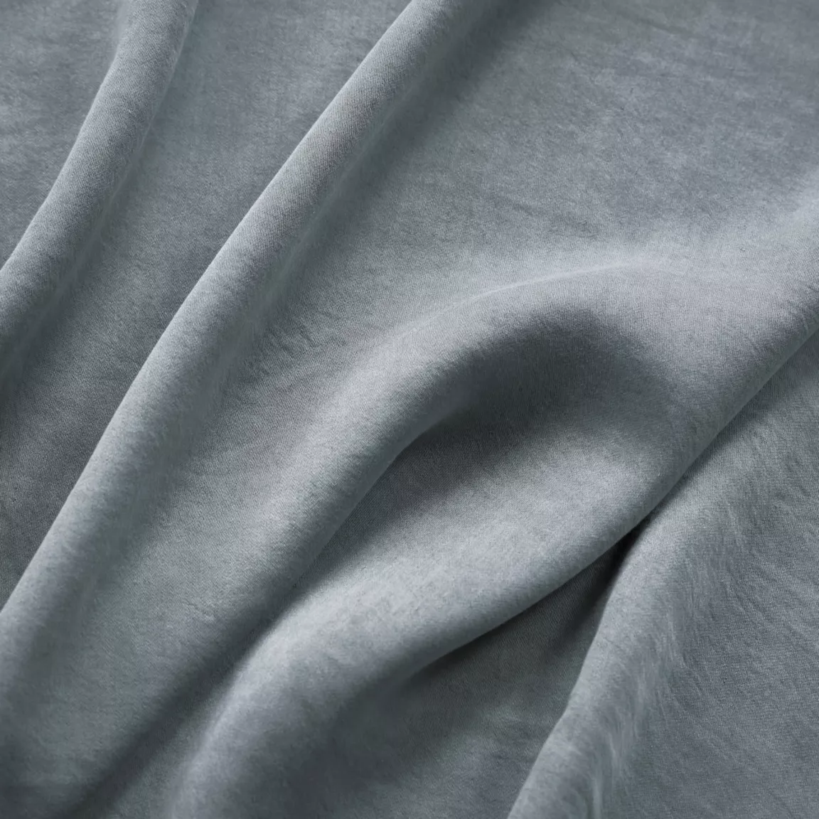 Drap housse lyocell Tencel™ lavé (200 x 200 cm) Olivia Bleu stone