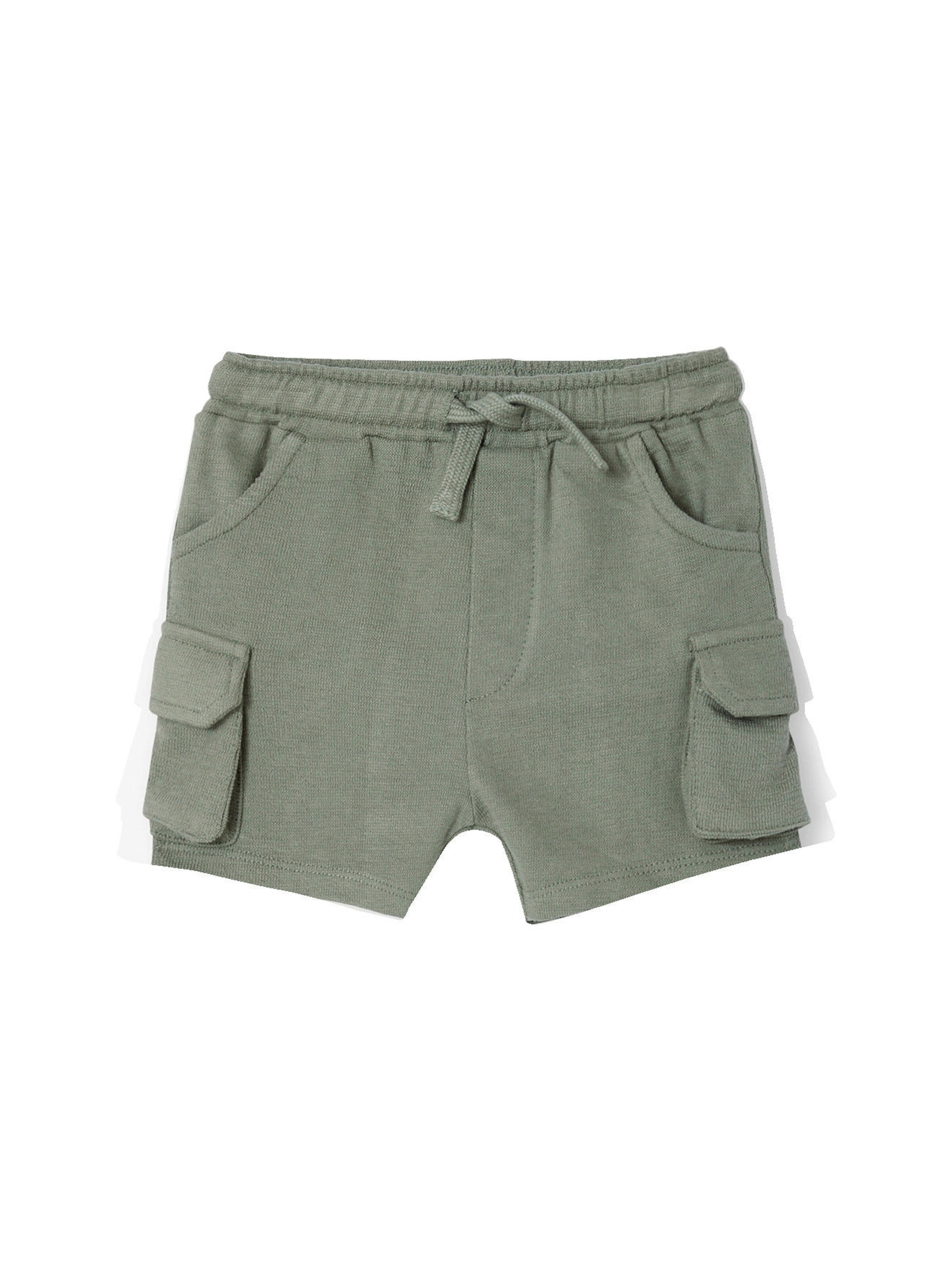 Vertbaudet Bio-Kollektion: Baby Cargo-Shorts aus Sweatware khaki
