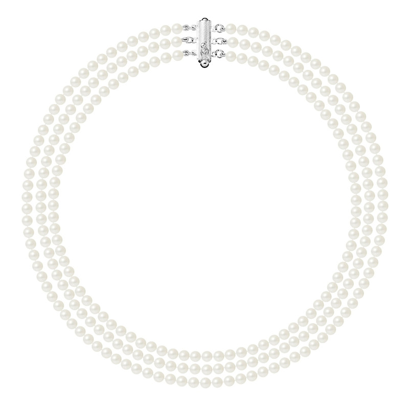 Collier Jackie Kennedy en Perles de culture Blanches et Argent 925