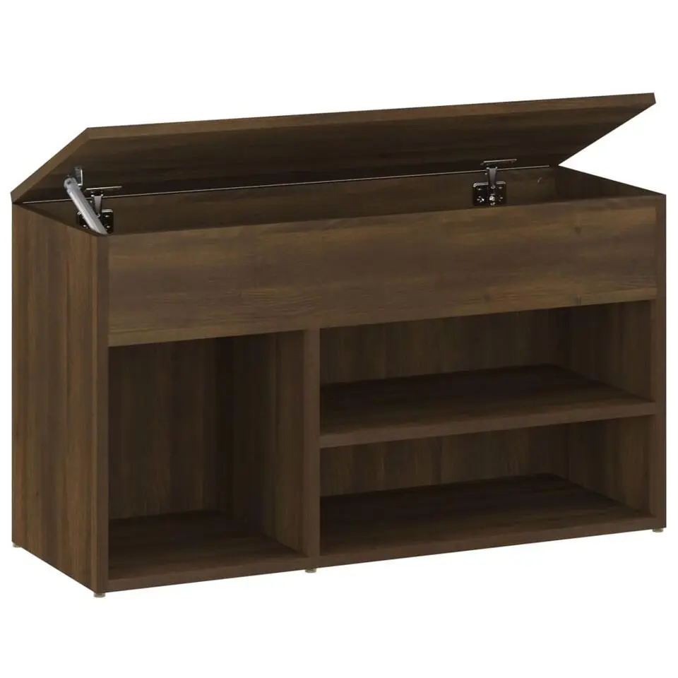 vidaXL - Schoenenbank - Bruin - Bewerkt hout - 80 x 30 x 45 cm