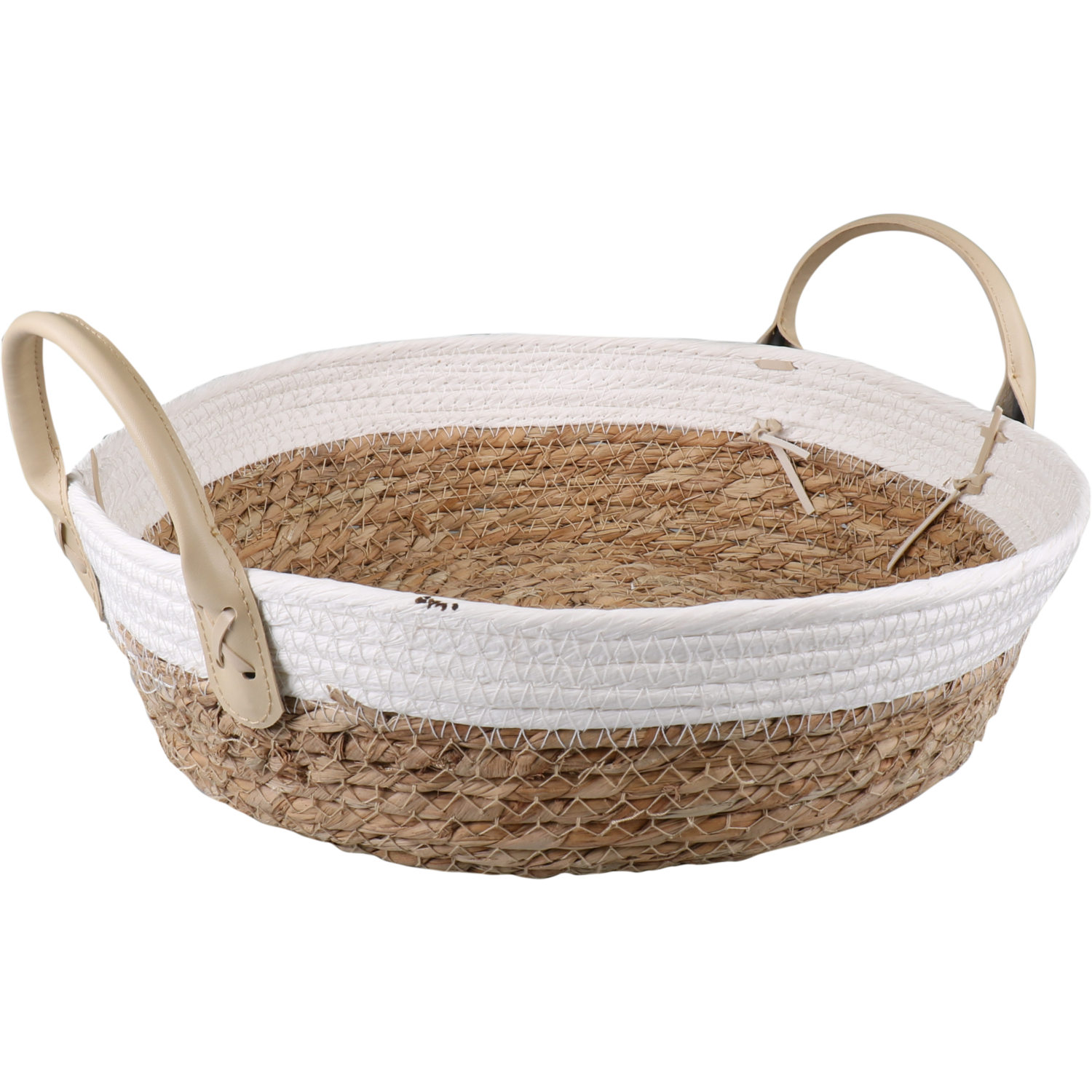 Mand, papier met zeegras, 10cm, rond, naturel