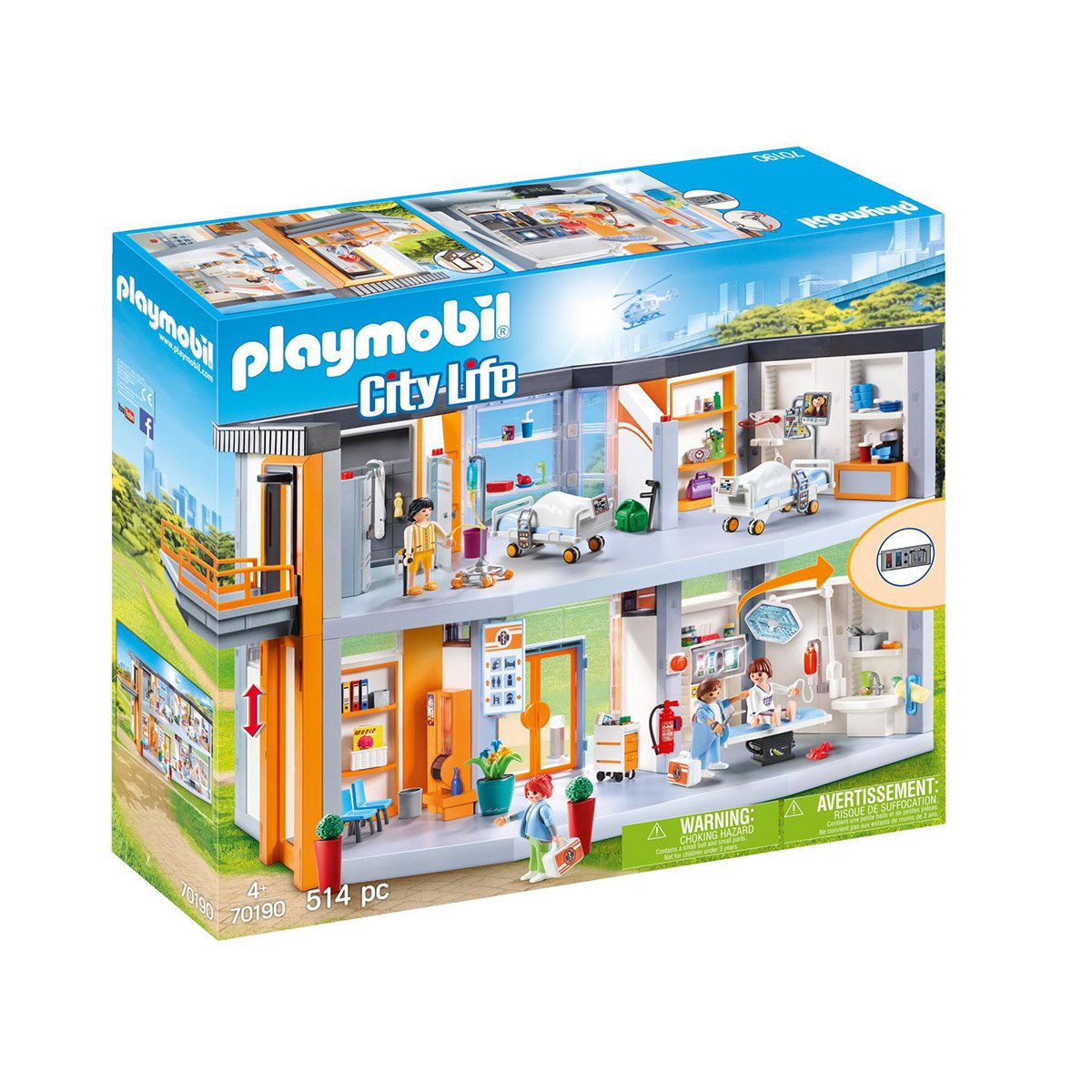 Hôpital aménagé Playmobil City Life 70190