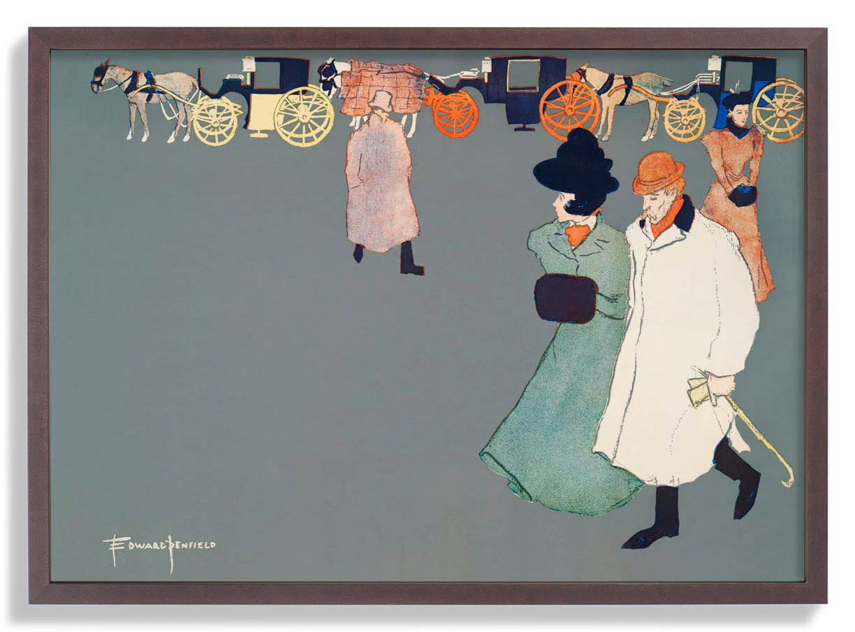 Mann und Frau auf der Straße von Edward Penfield