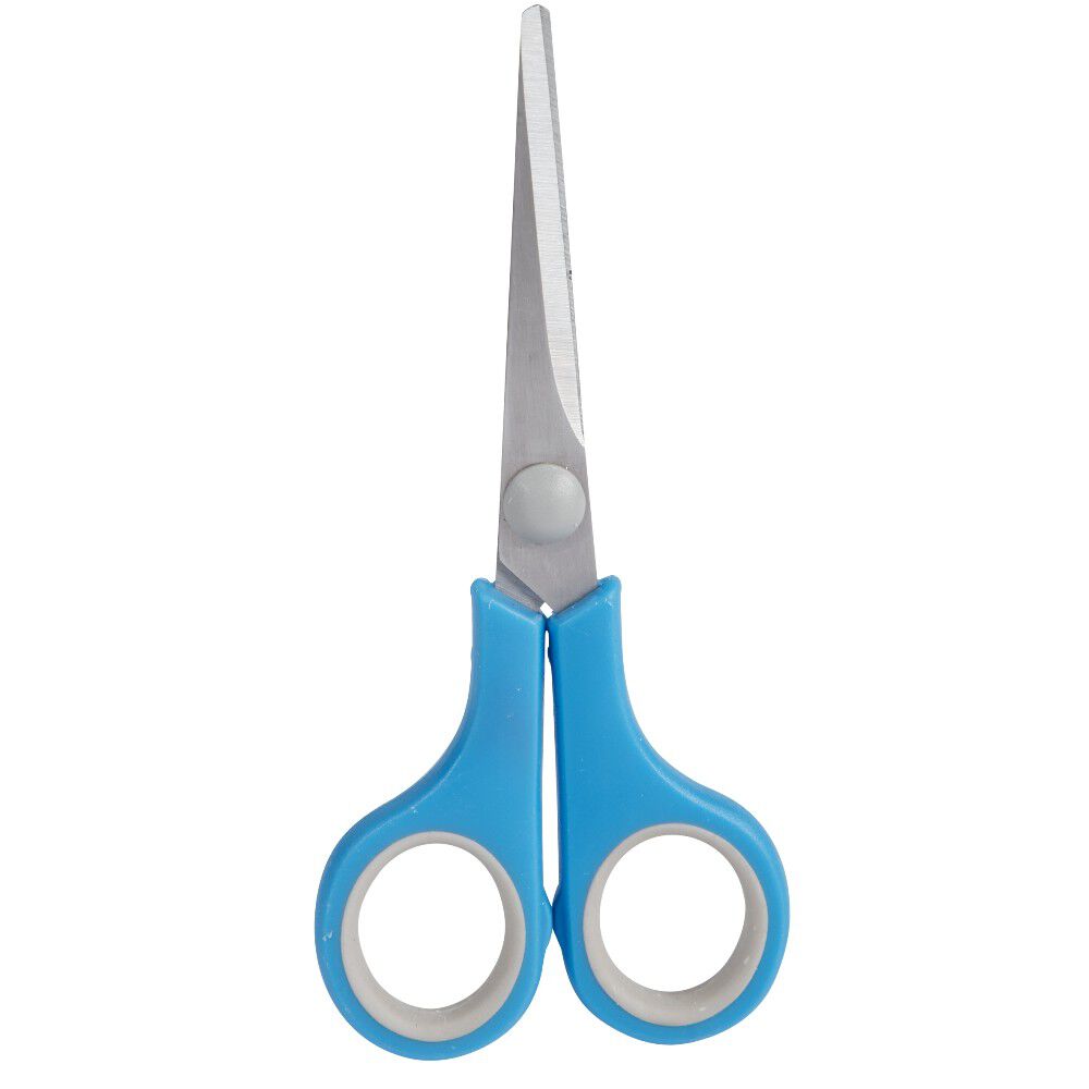 Ciseau droitier plastique bleu