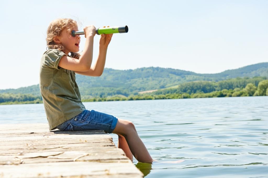 Kinder-Fernrohr TEKids in grau/grün