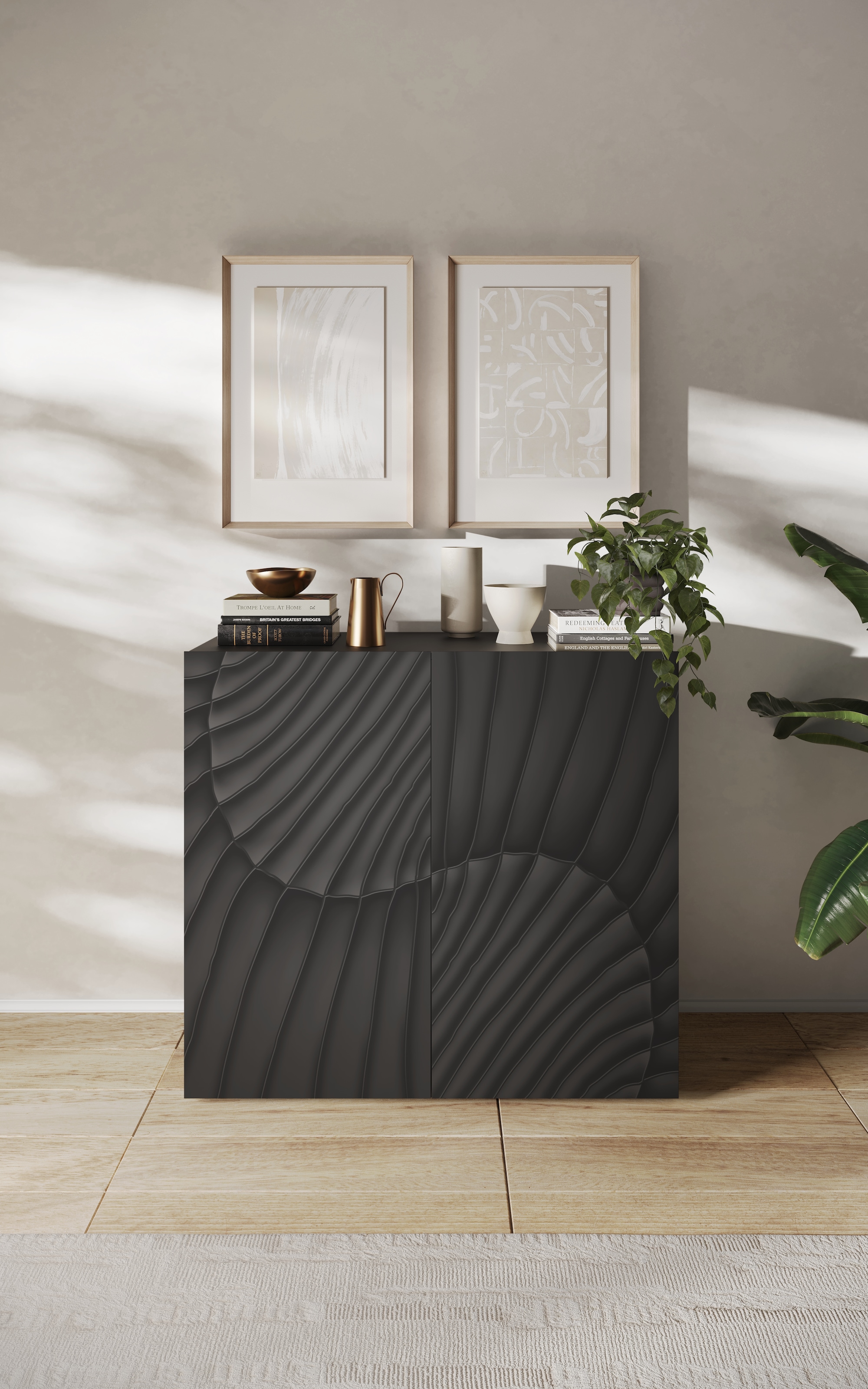 INOSIGN Highboard »Snake, Kommode, Anrichte, Stauraummöbel, Höhe 123 cm, Breite 121 cm« moderne Wohnmöbel, 2 Türen, viel Stauraum, stilvoll und funktional