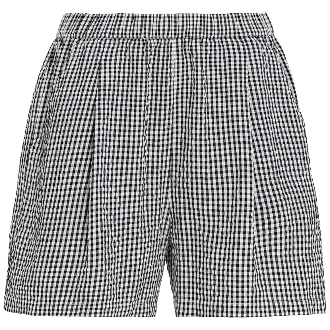 Damen Shorts in Seersucker-Struktur schwarz / weiss