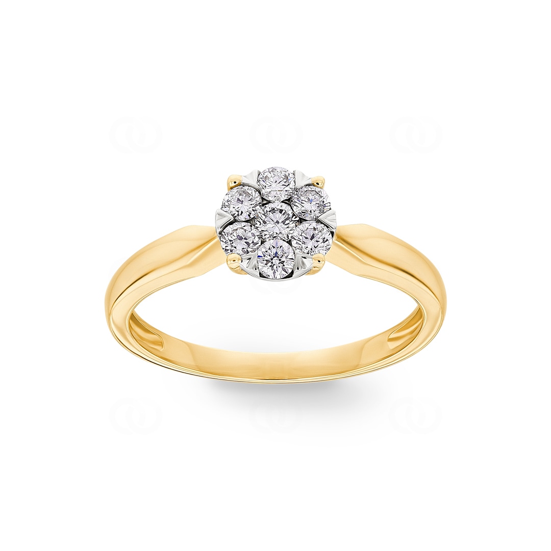 Verlobungsring 750/18 K Gelbgold mit Diamanten 0.33 ct H/si by CHRISTIAN