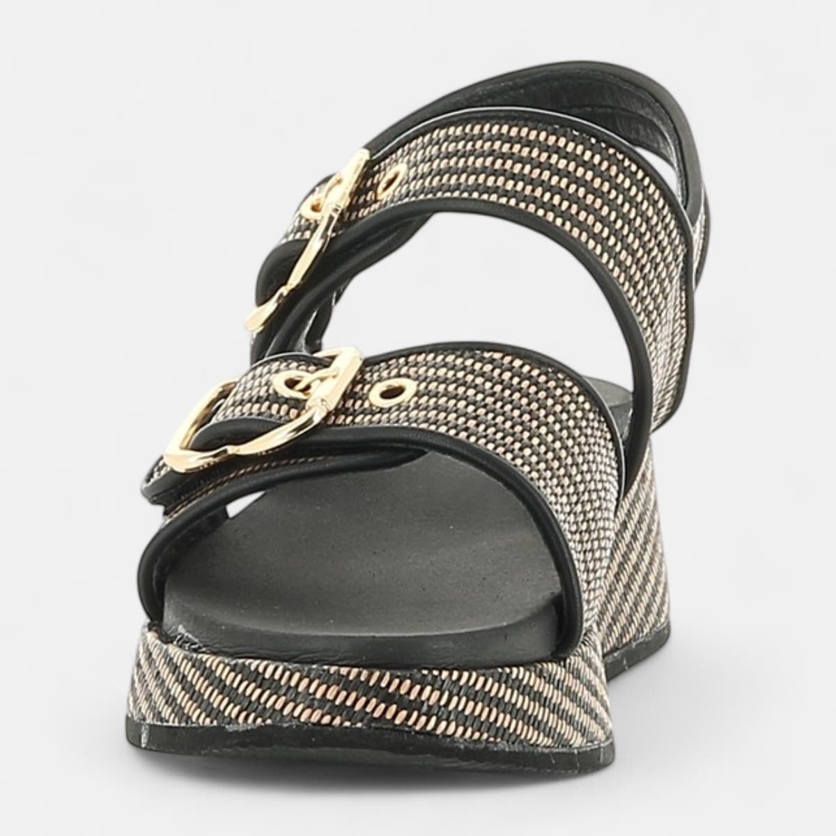 Sandales à talon compensé Femme noir