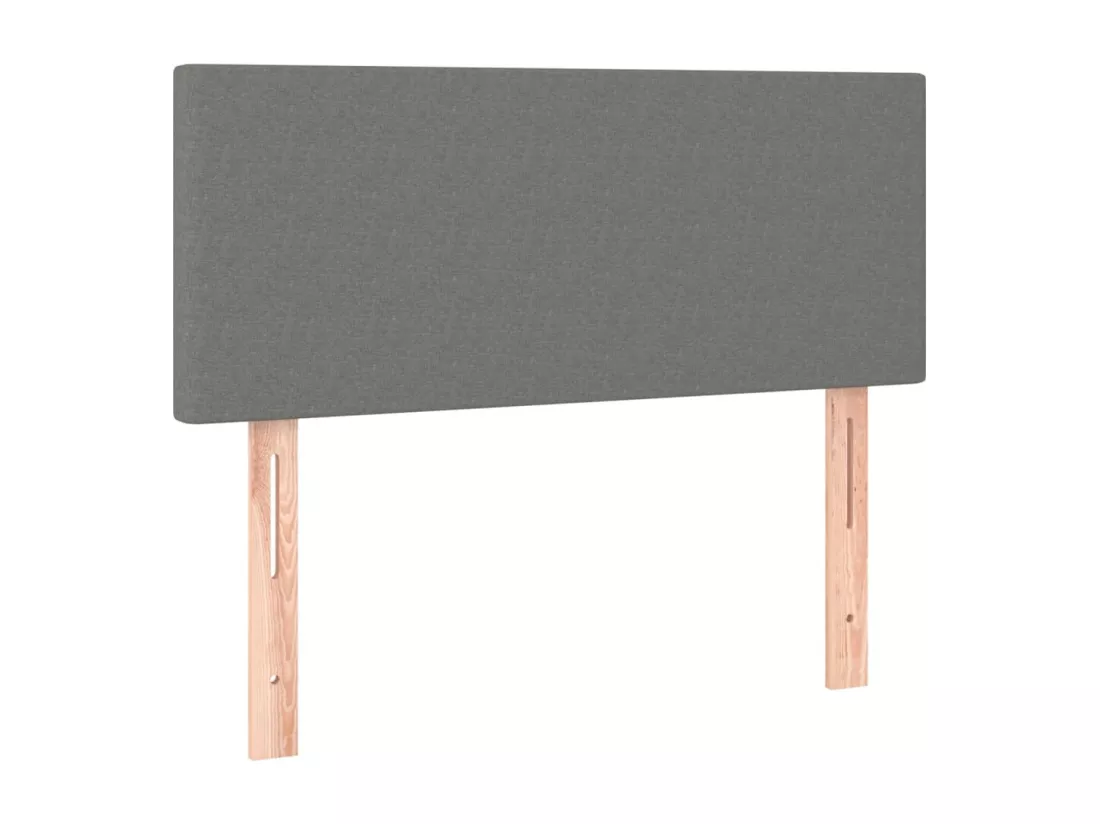 Sommier tapissier avec matelas et LED Gris foncé 90x190cm Tissu