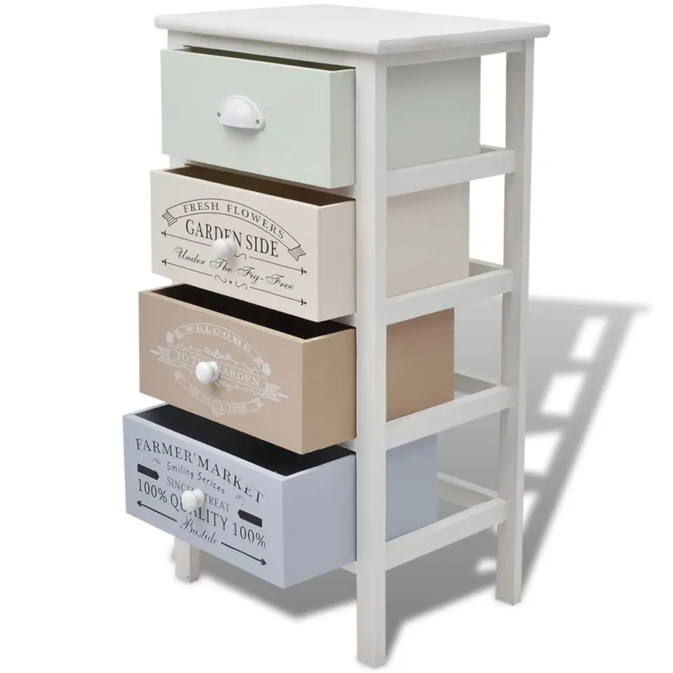 vidaXL - Kast - Wit - Hout - 38 x 28 x 72 cm