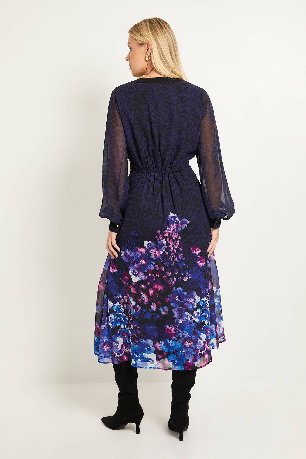 Wallis Robe Midi Zippée À Imprimé Fleuri Et Animal Pour Petite Taille