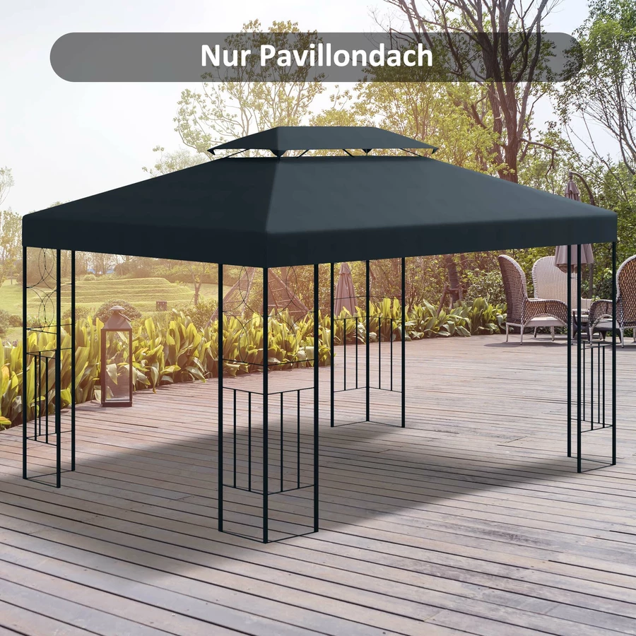 Outsunny Pavillondach für 3 x 4 m Pavillons grau