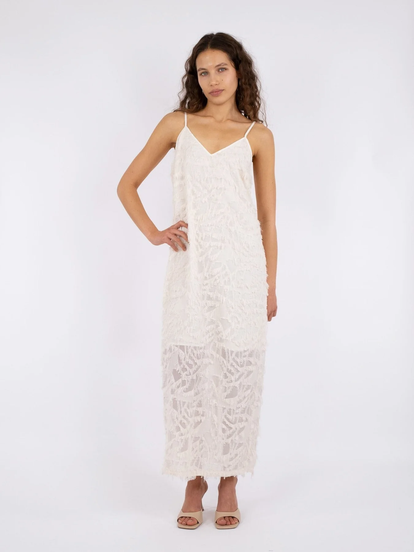 Neo Noir Clia Fringe Dress white