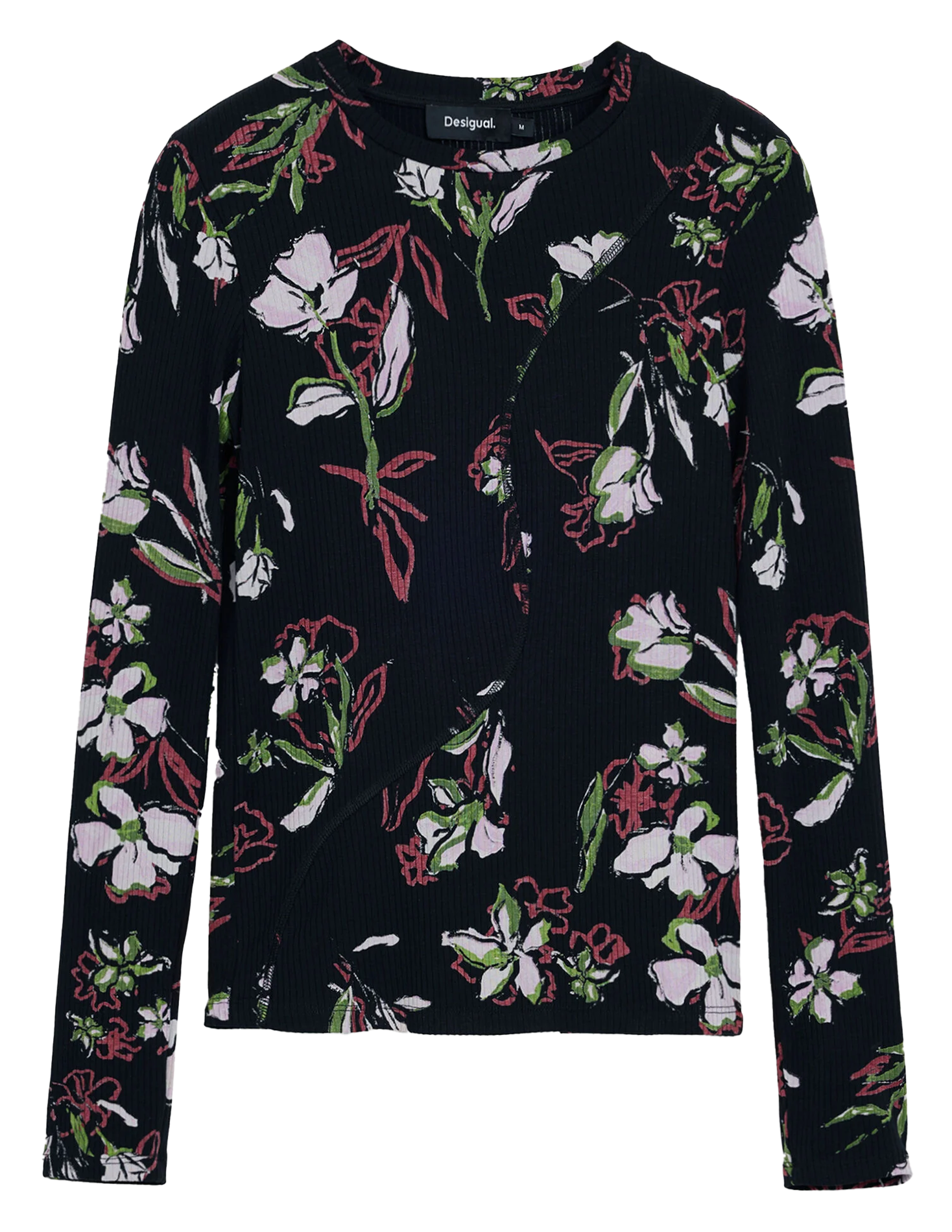 Tee-shirt col rond imprimé | Noir