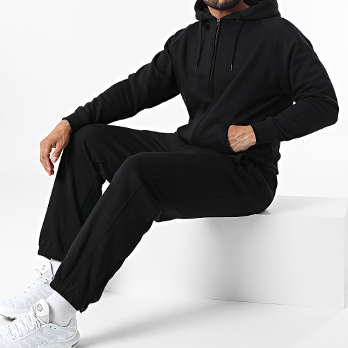 Ensemble Sweat Zippé Capuche Et Pantalon Jogging TB001 Noir