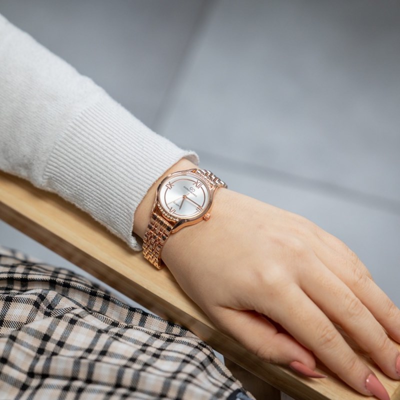 Montre pour Femme en Métal Rosé Strass GIORGIO