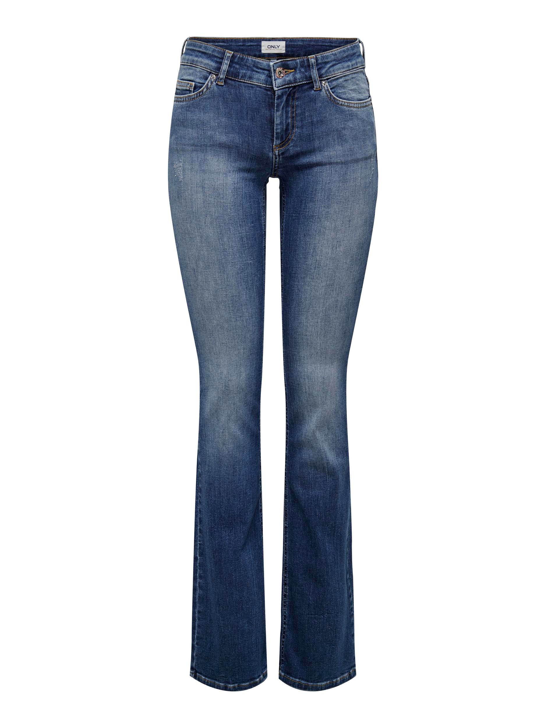 ONLY Bootcut-Jeans »ONLBLUSH – Bootcut-Jeans mit niedriger Leibhöhe und Stretch«, bootcut fit, modisch, Denim, Baumwollmischung
