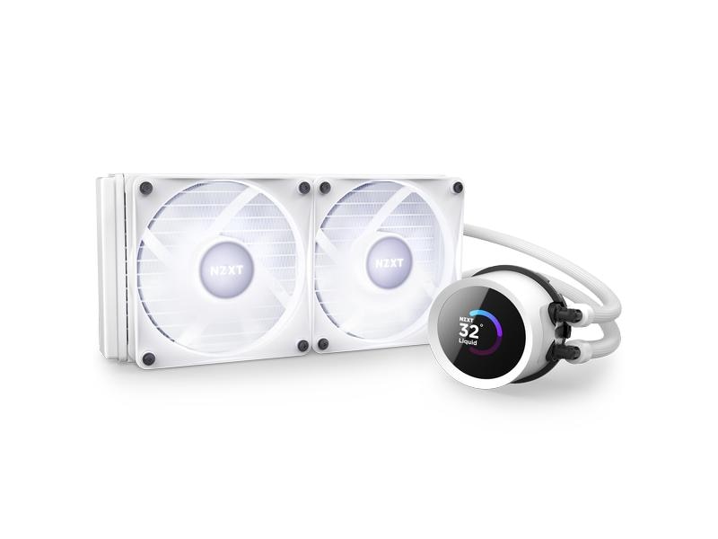NZXT Wasserkühlung Kraken 240 RGB Weiss Wasserkühler für Intel und AMD Prozessorsockel mit LCD-Anzeige und RGB-Lüftern