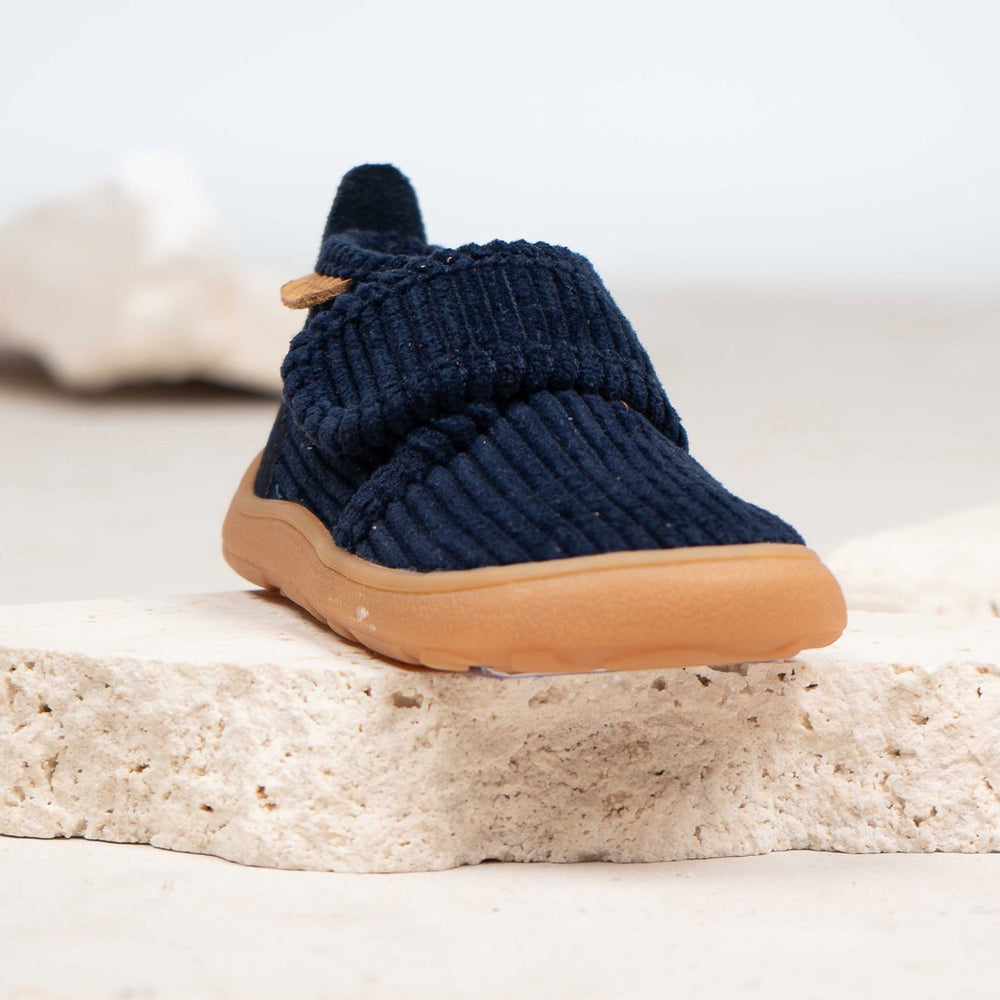 Køb Bisgaard Navy Corduroy Barefoot Basic Hjemmesko