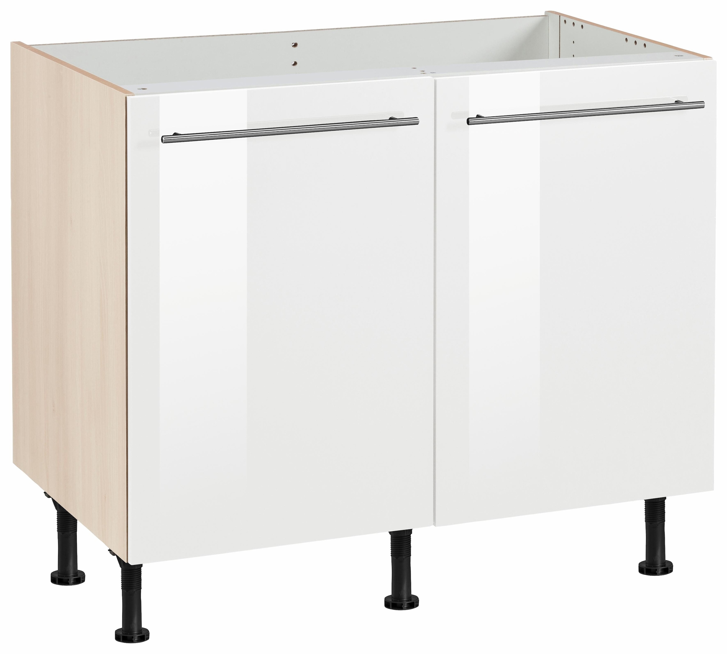 OPTIFIT Spülenschrank »Bern« 100 cm breit, mit 2 Türen, höhenverstellbare Füsse, mit Metallgriffen