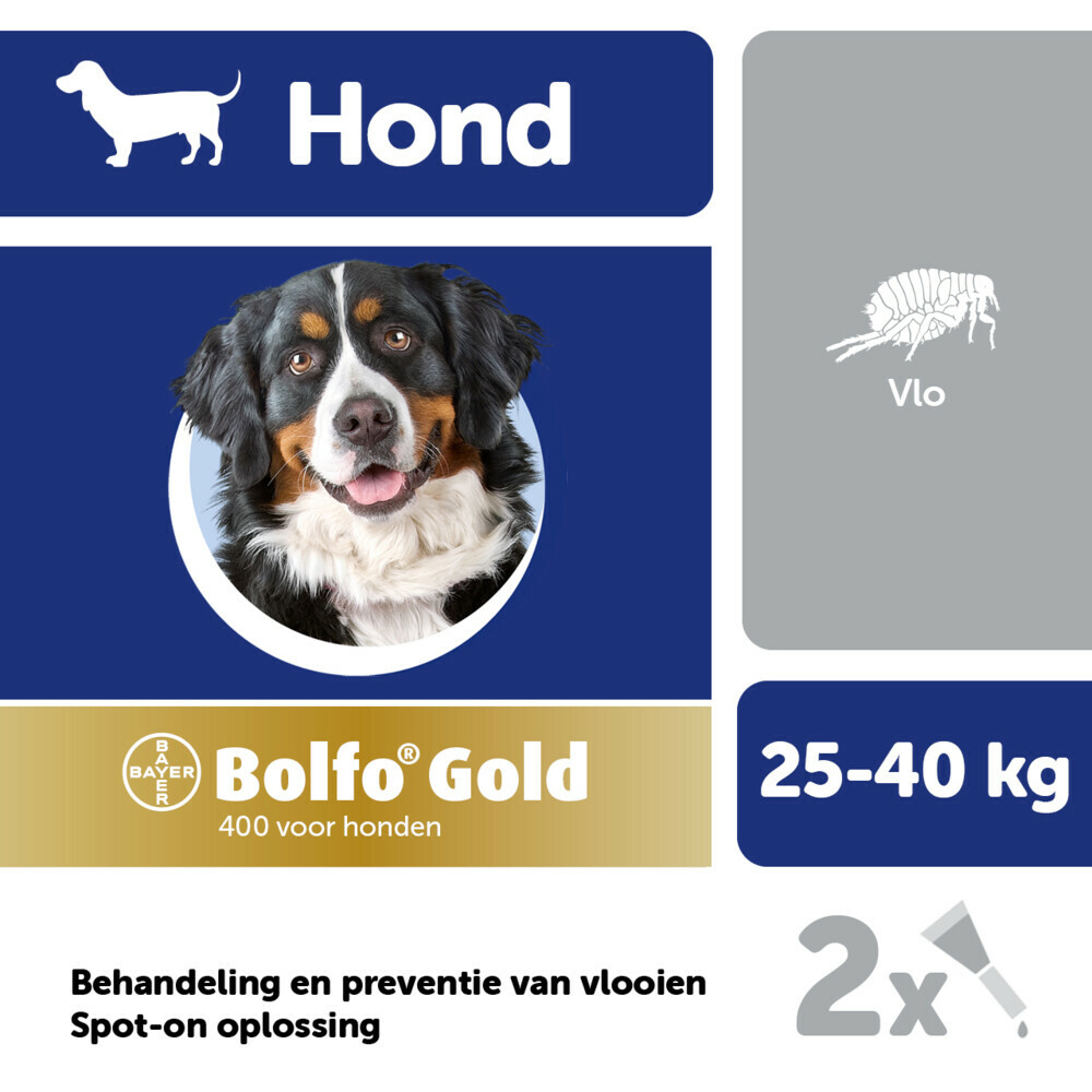 Bolfo Gold Anti Vlooiendruppels Hond Vanaf 25 kg 2 pipetten