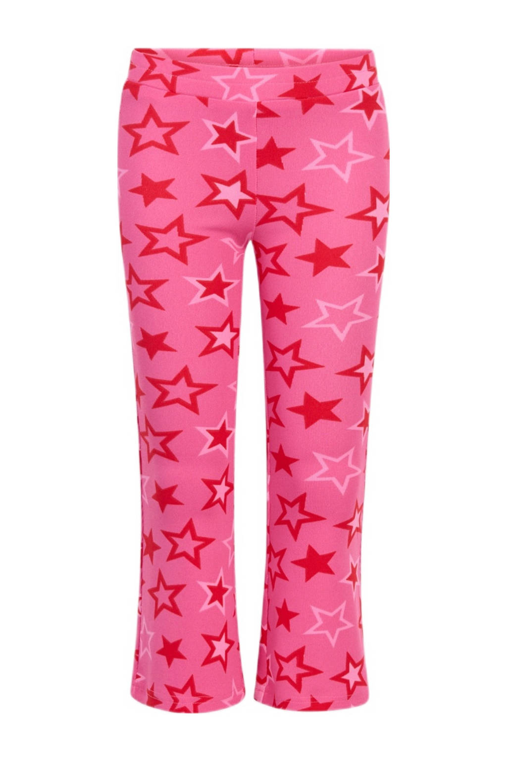 Shoeby high waist flared broek met all over print roze