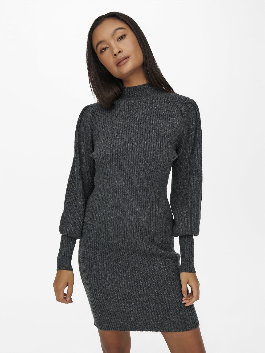 ONLKATIA Langes Kleid Dark Grey Melange