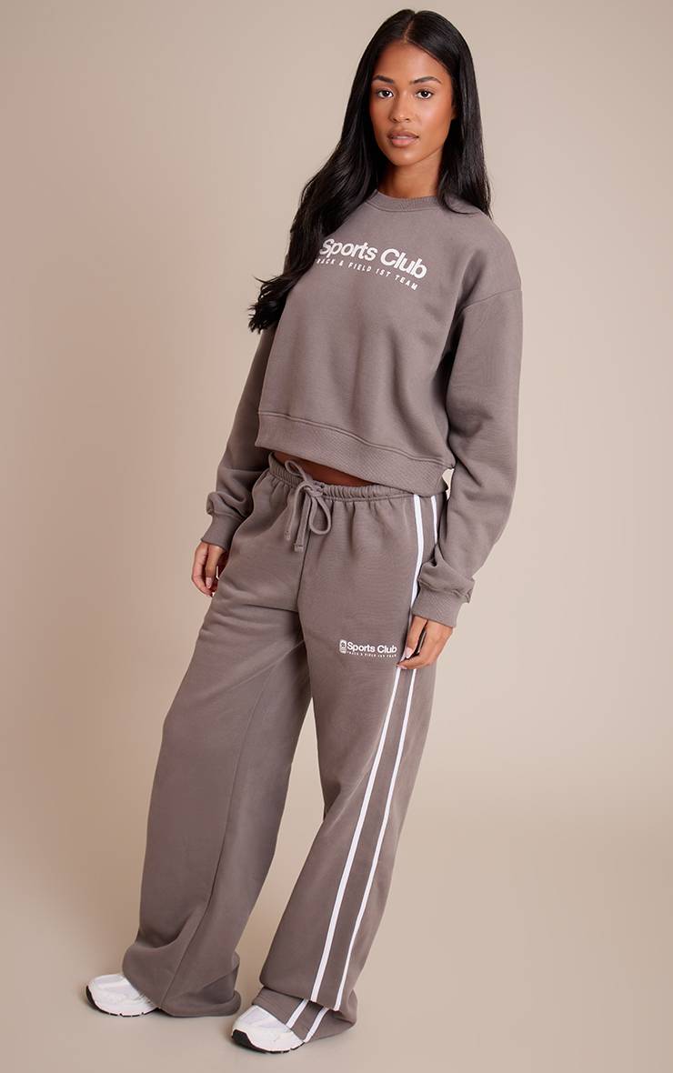 Charbon Sweat-shirt Court Imprimé Sports Club Tall