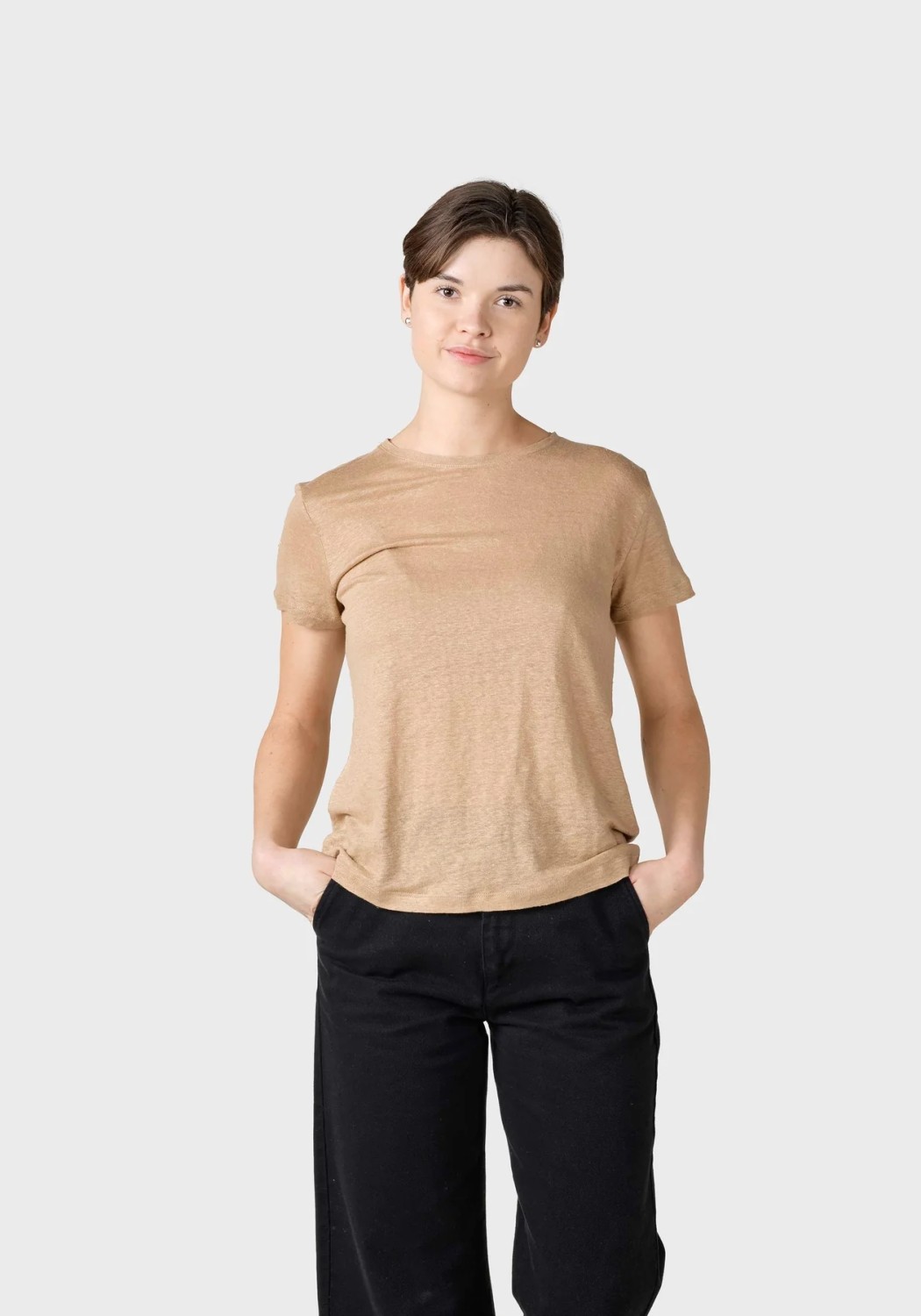 Klitmøller Collective Leinen-T-Shirt Rikke Linen Tee Pastel Sand