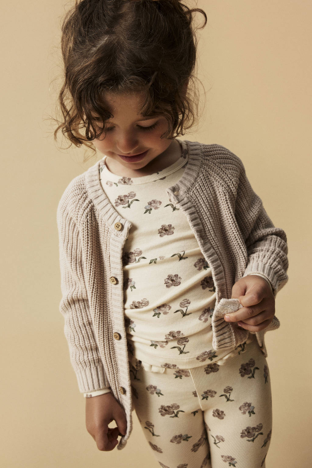 LIL' ATELIER gebreid vest NMNEMLEN beige