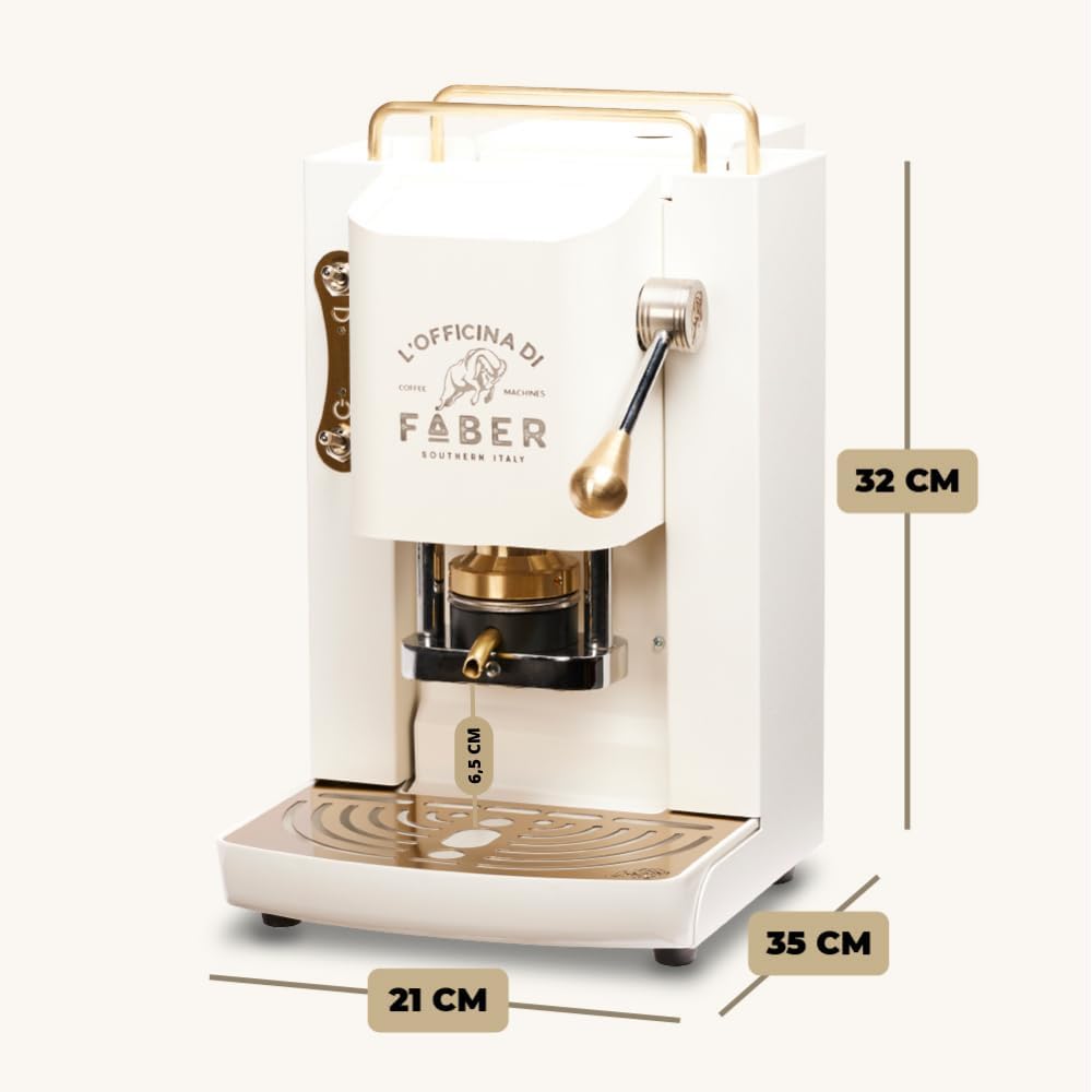 FABER COFFEE MACHINES | Modèle Pro Total Inox Deluxe | Machine à café à dosettes ese 44mm | Pressacialda en laiton réglable | électrovanne de série (laiton)